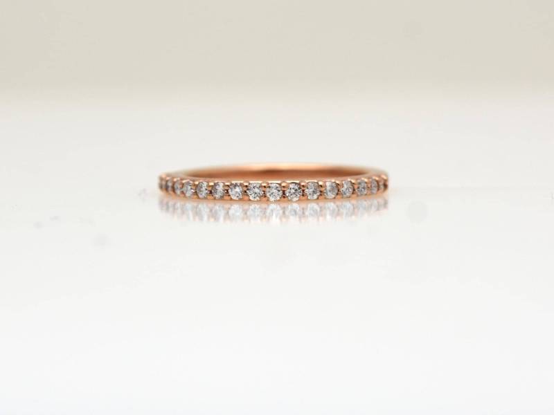 14K Gold Diamant Ehering Schmaler Stapelbarer Ring | 0.28Ct von DIAMONDFORLOVE