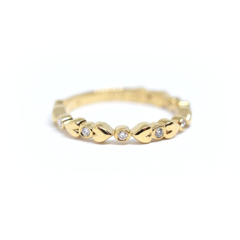14K Gold Diamant Herz Ring Stapelbarer Ehering | 0.10Ct von DIAMONDFORLOVE