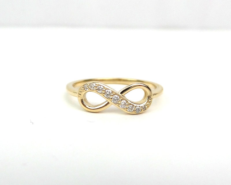 14K Solid Gold Diamant Unendlichkeit Ring Handgemachter Liebesring von DIAMONDFORLOVE
