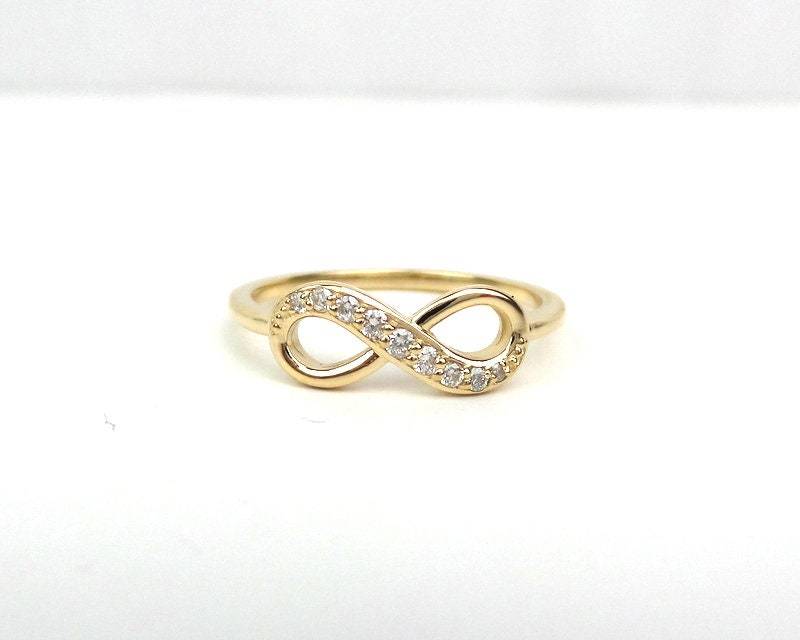 14K Solid Gold Diamant Unendlichkeit Ring Handgemachter Liebesring von DIAMONDFORLOVE