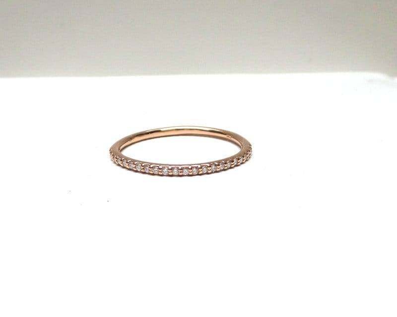 Diamant Eternity Ring 14K Rose Gold Stapelbarer Ehering von DIAMONDFORLOVE