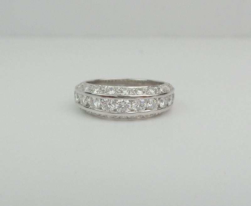 Handgefertigter Ehering Aus 14 Karat Weißgold Mit Diamant 2, 45 Ct Vs2 Klarheit von DIAMONDFORLOVE