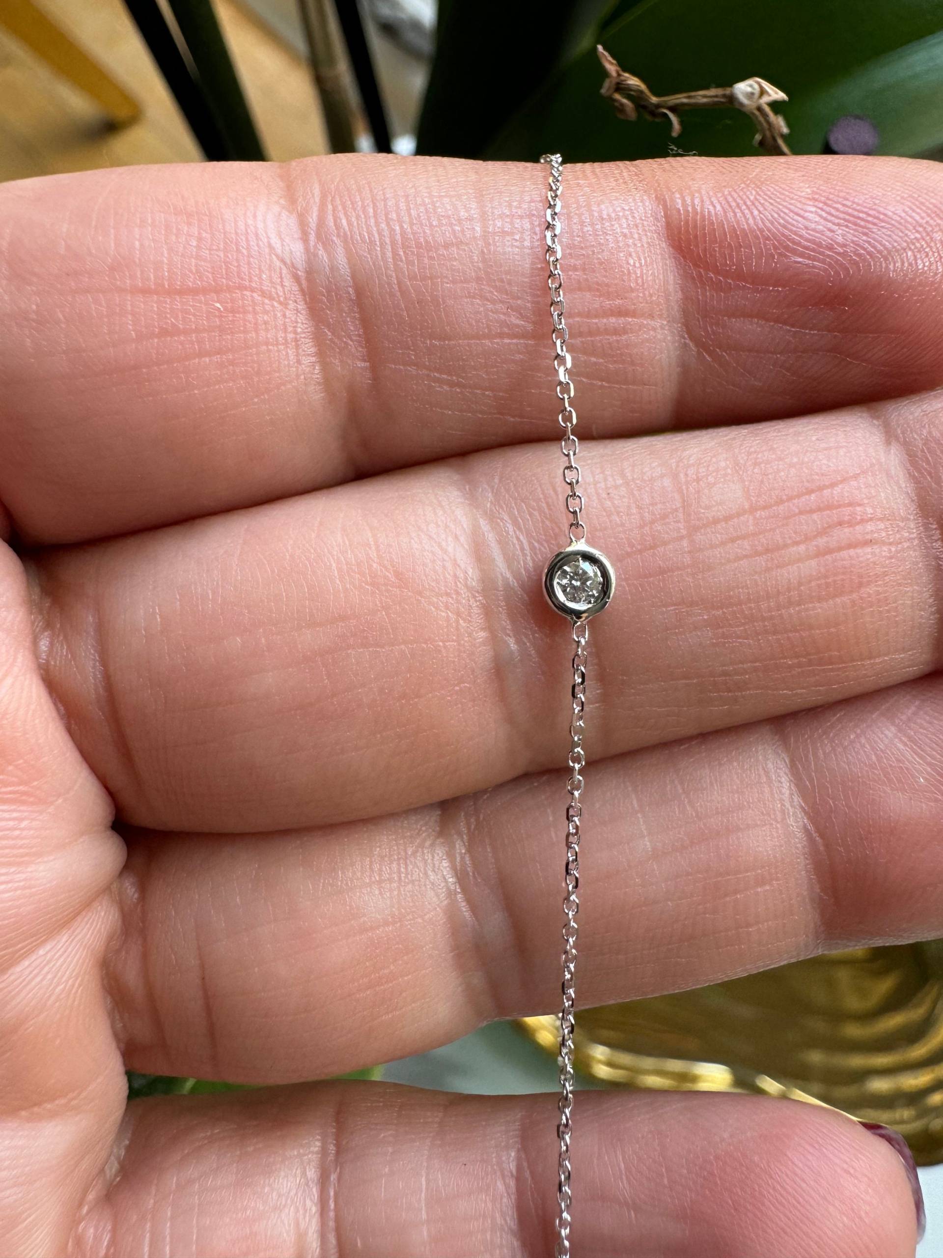 Zierliches 585Er Goldarmband Mit Diamantscheibe Si1 I-J, 0.05Ct von DIAMONDFORLOVE