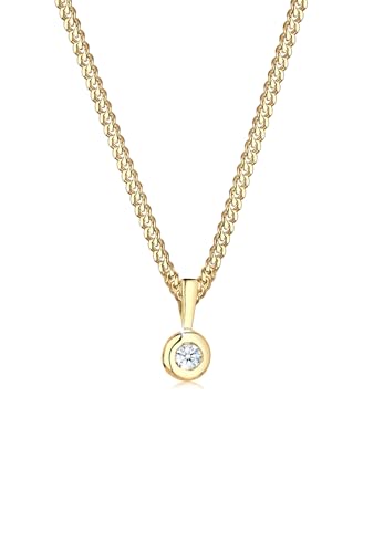 Elli DIAMONDS Halskette Damen Kreis Rund Diamant (0.03 ct.) in 925 Sterling Silber von DIAMORE