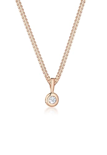 DIAMORE Halskette DIAMORE Damen Halskette Kreis Rund mit Diamant (0.03 ct.) in 925 Sterling Silber 45 cm lang von DIAMORE