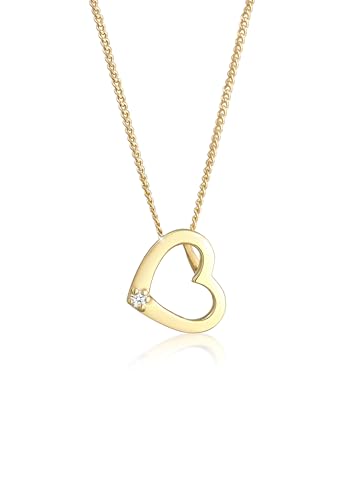 DIAMORE Halskette Damen Herz Liebe mit Diamant (0.02 ct.) Love in 585 Gelbgold von DIAMORE