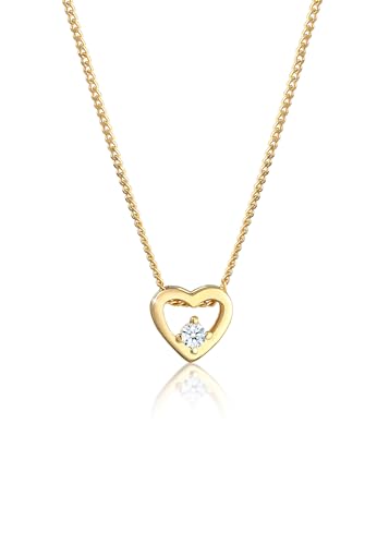 DIAMORE Halskette Damen Herz Liebe mit Diamant (0.03 ct.) in 585 Gelbgold von DIAMORE
