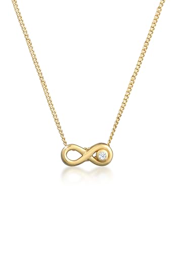 Elli DIAMONDS Halskette Damen Infinity Ewig mit Diamant (0.015 ct.) in 585 Gelbgold von DIAMORE