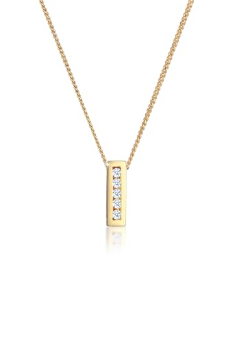 Elli DIAMONDS Halskette Damen Klassisch Elegant mit Diamant (0.075 ct.) in 585 Gelbgold von DIAMORE