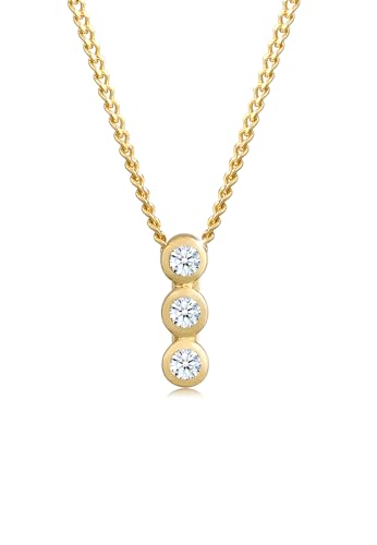 DIAMORE Halskette Damen Kreis Geo Trio mit Diamant (0.06 ct.) in 585 Gelbgold von DIAMORE
