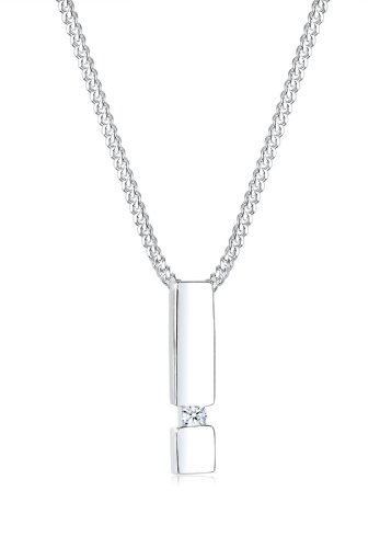 DIAMORE Halskette Damen Stab Anhänger Diamant (0.03 ct.) in 925 Sterling Silber von DIAMORE