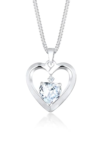 DIAMORE Halskette Herz Diamant (0.015 ct.) Zirkonia 925 Silber von DIAMORE