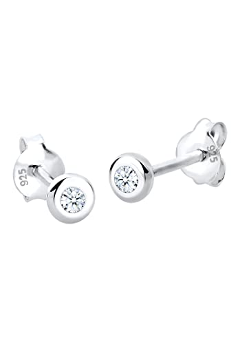 Elli Ohrringe Damen Basic Ohrstecker mit Diamant (0.06) ct. in 925 Sterling Silber von Elli