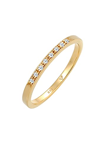 DIAMORE Ring Damen Bandring Verlobung mit Diamant (0.04 ct.) in 585 Gelbgold von DIAMORE