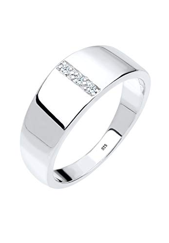 Elli DIAMONDS Ring Damen Basic Bandring Diamant (0.015 ct.) in 925 Sterling Silber von DIAMORE