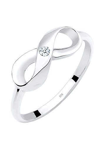 Elli DIAMONDS Ring Women Infinity Symbol Elegant with Diamond (0.03 ct.) in 925 Sterling Silver von DIAMORE