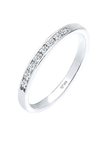 DIAMORE Ring Damen Klassisch Edel mit Diamant (0.08 ct.) aus 925 Sterling Silber von DIAMORE