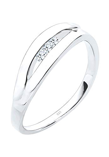 DIAMORE Ring Damen Klassisch Trio Diamant (0.09 ct.) in 925 Sterling Silber von DIAMORE