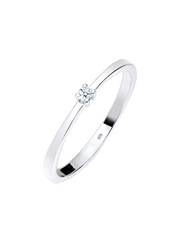 DIAMORE Ring Damen Verlobung Klassisch Diamant (0.03 ct) aus 925 Sterling Silber von DIAMORE