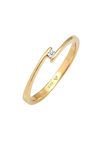 DIAMORE Ring Damen Verlobung mit Diamant (0.03 ct.) Elegant in 585 Gelbgold von DIAMORE