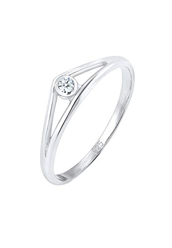 Elli DIAMONDS Ring Women Engagement Ring Geo with Diamond (0.03 ct.) in 925 Sterling Silver von Elli