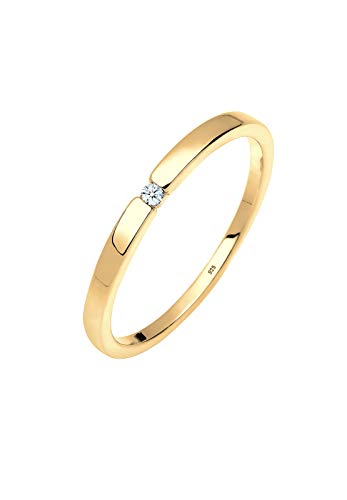 Elli DIAMONDS Ring Women Engagement Ring Classic with Diamond (0.015 ct.) in 925 Sterling Silver von DIAMORE