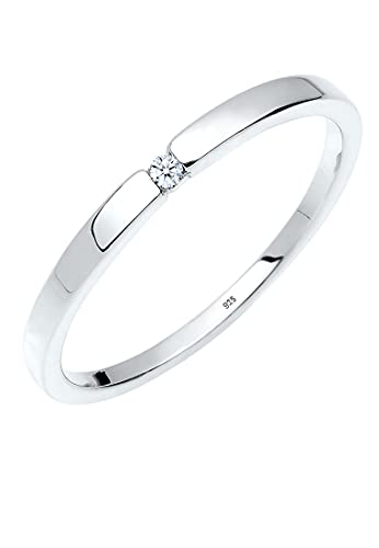 DIAMORE Ring Damen Verlobungsring Klassiker mit Diamant (0.02 ct.) in 925 Sterling Silber von DIAMORE
