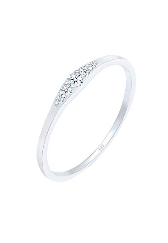 DIAMORE Ring Damen Verlobungsring mit Diamant (0.09 ct) Bridal in 925 Sterling Silber von DIAMORE