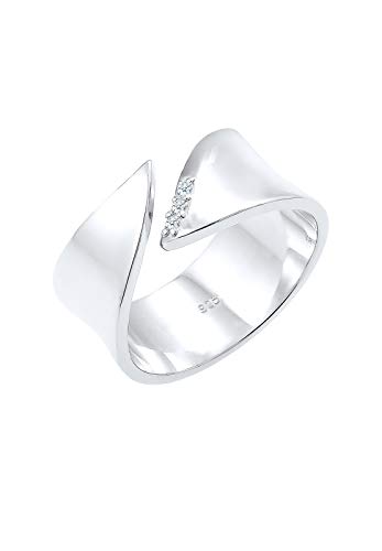Elli DIAMONDS Ring Damen Wickelring Diamant (0.045 ct.) in 925 Sterling Silber von DIAMORE
