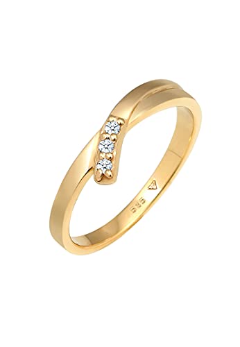 Elli DIAMONDS Ring Women Engagement with Diamond (0.04 ct.) in 585 Yellow Gold von DIAMORE