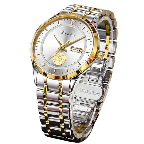 DIANPAI Herren Vollautomatische mechanische Uhr Business Wasserdicht Mode Uhr Stahlgürtel Luxus Business Uhr, Weiss/opulenter Garten, Classic DIANPAI Herren Vollautomatische mechanische Uhr Business Wasserdicht Mode Uhr Stahlgürtel Luxus Business Uhr, Weiss/opulenter Garten, Classic von Dianpai