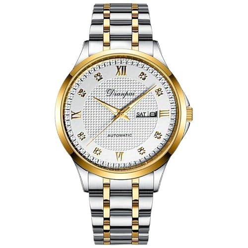 DIANPAI Vollautomatische mechanische Uhr Edelstahl mit wasserdichtem Glow Top Ten Marken Automatik Kette Ramadan Herrenuhr, Gold, Weiß, Modern DIANPAI Vollautomatische mechanische Uhr Edelstahl mit wasserdichtem Glow Top Ten Marken Automatik Kette Ramadan Herrenuhr, Gold, Weiß, Modern von DIANPAI