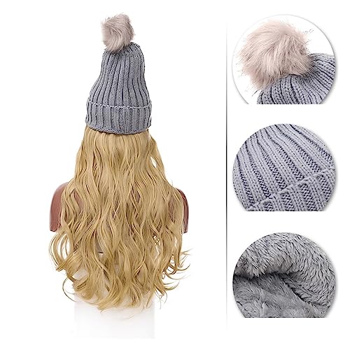 Perückenkappen für Damen Kunsthaar Damen Winter Warm Halten Haarverlängerung Hüte Perücken for Frauen Farben Welliges Haar Baseballkappe mit Haarverlängerungen (Color : 3) von DIANXI