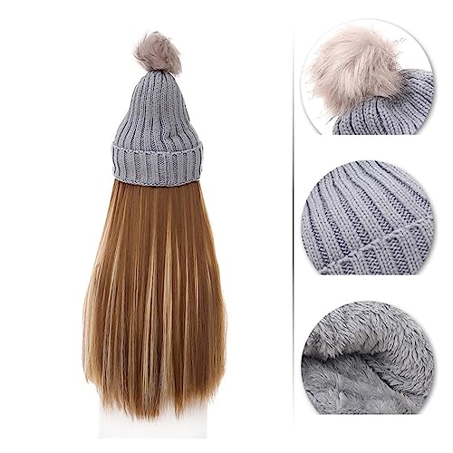 Perückenkappen für Damen Kunsthaar Damen Winter Warm Halten Haarverlängerung Hüte Perücken for Frauen Farben Welliges Haar Baseballkappe mit Haarverlängerungen (Color : 6) von DIANXI