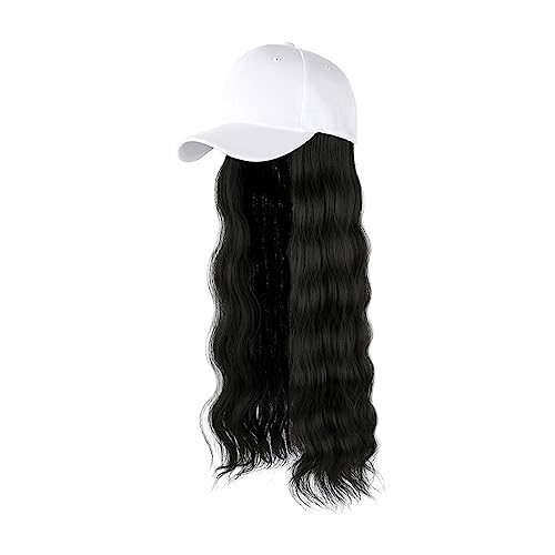 Perückenkappen für Damen Lange Haarkappe, langes Urlaubshaar, Hut, Körper, Mode, Damenkopf, Haar-Sets, Perückenkappe Baseballkappe mit Haarverlängerungen (Color : 4) von DIANXI