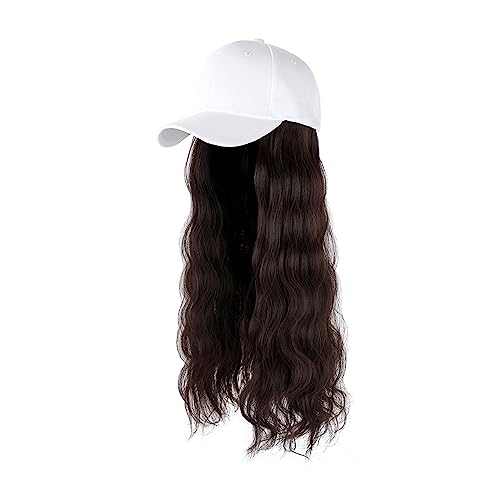 Perückenkappen für Damen Lange Haarkappe, langes Urlaubshaar, Hut, Körper, Mode, Damenkopf, Haar-Sets, Perückenkappe Baseballkappe mit Haarverlängerungen (Color : 7) von DIANXI