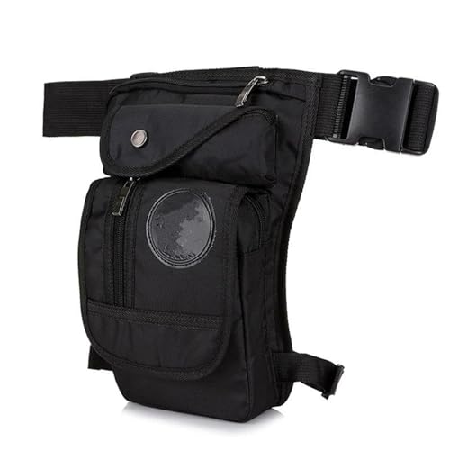 Motorbike Rear Rocker Bag Canvas Drop Beintasche Militär Motorrad Mehrzweck Messenger Umhängetaschen Gürtel Hüfte Bum Taille Fanny Pack Motorcycle Side Bag (Color : Black) von DIAYES