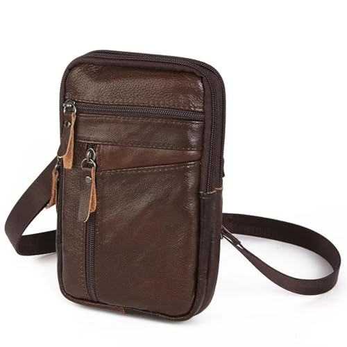 Motorbike Rear Rocker Bag Männer Handtasche Tasche Kleine Brust Schulter Gürtel Tasche Umhängetaschen Leder Taschen Echtes Leder Taille Packs Telefon Beutel Taschen Motorcycle Side Bag (Color : B) von DIAYES