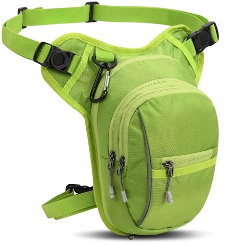 Motorbike Rear Rocker Bag Motorrad Drop Taille Bein Tasche Oberschenkel Gürtel Hüfte Bum wasserdichte Motorrad Taktische Reise Fanny Pack Taschen Motorcycle Side Bag (Color : Green) von DIAYES