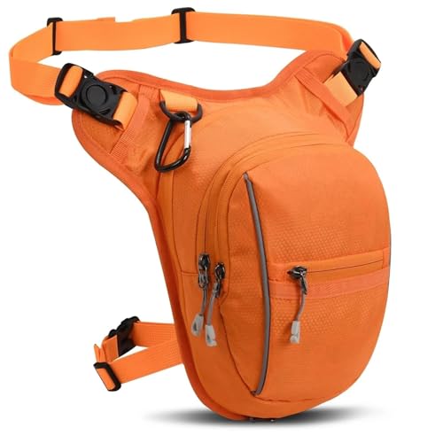 Motorbike Rear Rocker Bag Motorrad Drop Taille Bein Tasche Oberschenkel Gürtel Hüfte Bum wasserdichte Motorrad Taktische Reise Fanny Pack Taschen Motorcycle Side Bag (Color : Orange) von DIAYES