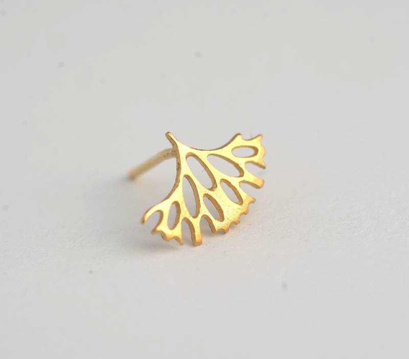 Gold Koralle Zweig Ohrringe, 14K Ohrstecker, Massiv Ohrstecker von DIAinDIA