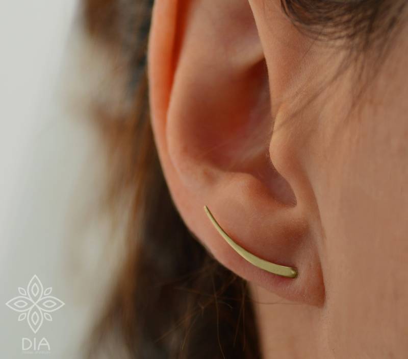 Ohr Kletterer, Einzigartiger Gold Ohrring, Ohrfeger, Bar Crawler Ohrringe, Kletterer Trendy Ohrring von DIAinDIA