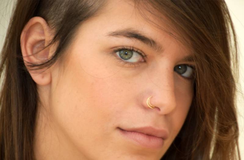 Silber Mond Nasenring, Solid Gold Septum Ring, Sterling Perlen Hoop Für Die Nase, Nase Hoop, Dünner Dünne von DIAinDIA