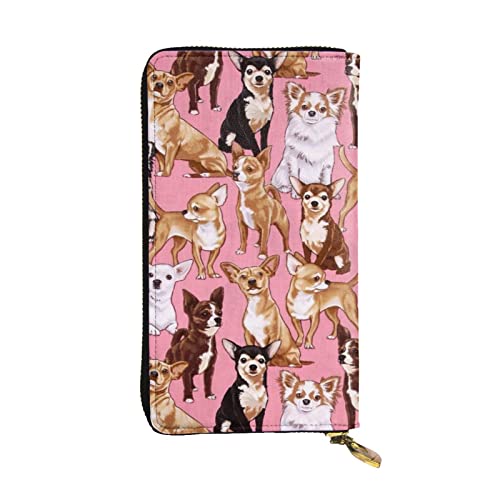 Chiwawas Dog Pink Damen Europäische Geldbörse für 12 Karten Reisepasshülle Familienpassmappe Modern/Fit von DICAPO