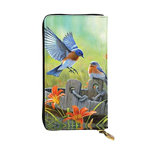 Eastern Blue Bird Damen europäische Geldbörse kann 12 Karten halten Reisepass-Brieftasche, Familienpassmappe Modern/Fit von DICAPO