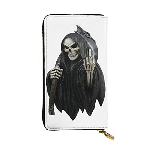 Grim-Reaper Damen Europäische Geldbörse bietet Platz für 12 Karten Reisepass-Brieftasche, Familienpassmappe Modern/Fit, Modern von DICAPO