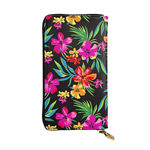 Hawaiianische Blume Damen Europäische Brieftasche kann 12 Karten halten Reisepass-Brieftasche, Familienpass-Ordner, Modern/Fit von DICAPO