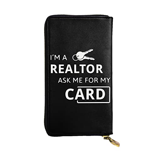 I'm A Realtor Ask Me Damen europäische Geldbörse für 12 Karten Reisepass-Brieftasche, Familienpass-Ordner, modern/fit von DICAPO