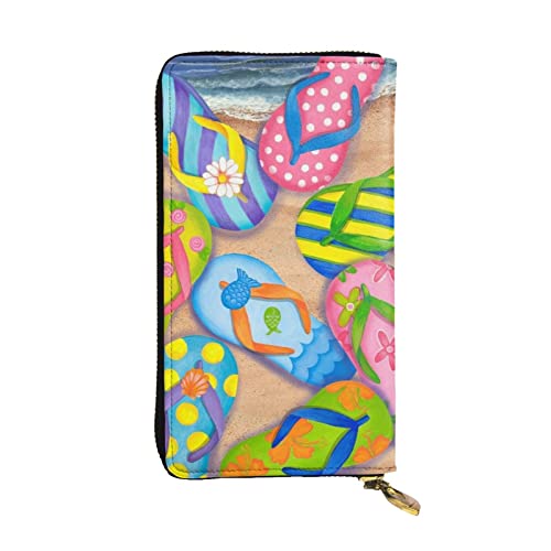 Lustige Flip Flops Hausschuhe Kunst Damen Europäische Brieftasche kann 12 Karten halten Reisepass Brieftasche, Familie Reisepass Ordner Modern/Fit, Modern von DICAPO