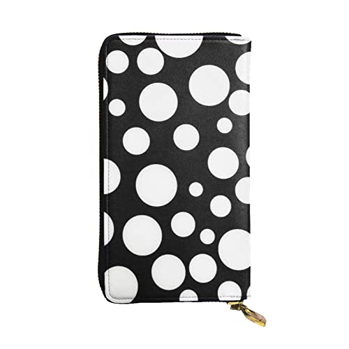 Schwarz und Weiß Polka Dot Damen Europäische Brieftasche kann 12 Karten Reisepass Brieftasche Familie Reisepass Ordner Modern/Fit von DICAPO